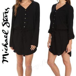 Michael Stars roll up elbow sleeve shirt dress XS